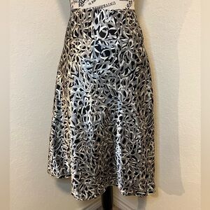 Chic Black and Silver A-Line Skirt